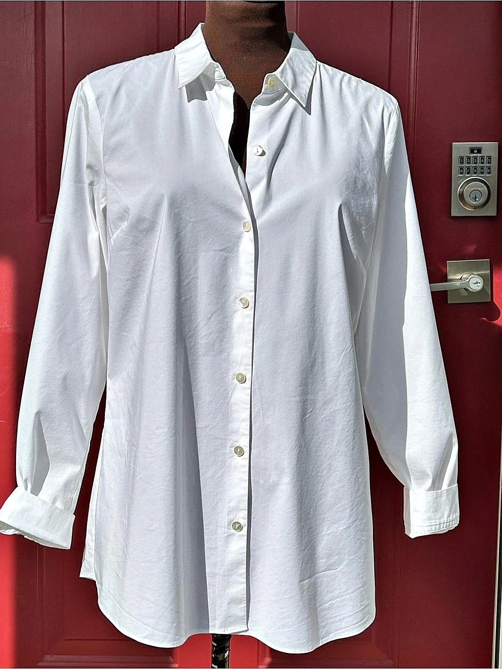 J JILL sS’White Shirt Collection’Button Down Shirt-easy care cotton Bld-Like New